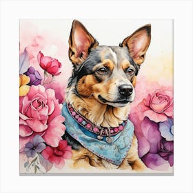 heeler dog hand drawn with lots of detail Canvas Print