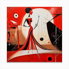 Woman In Red Dress Canvas Print