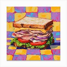 Club Sandwich Pastel Checkerboard 4 Canvas Print