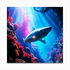 Shark In The Sea Canvas Print