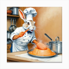 Rabbit In The Kitchen 3 Canvas Print