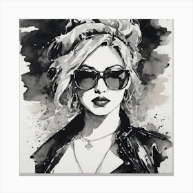 Black And White Watercolor Painting Canvas Print