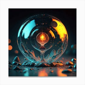Light Bulb In A Glass Ball Canvas Print