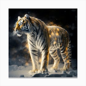 Tiger In The Snow Canvas Print