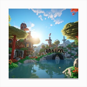 Village In Minecraft Canvas Print