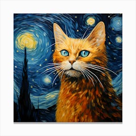 Vincent Van Cat, Van Gogh Inspired Canvas Print