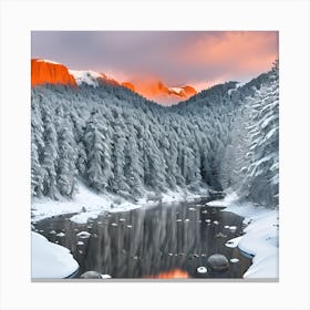 Sunrise Over The River Canvas Print