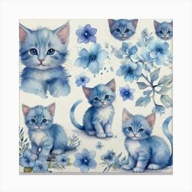 Blue Kittens Canvas Print