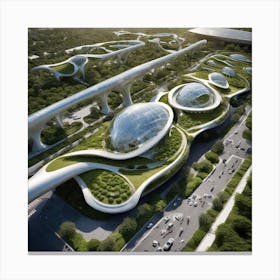 Futuristic Railway Station Canvas Print