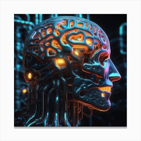 Cyborg Head 63 Canvas Print