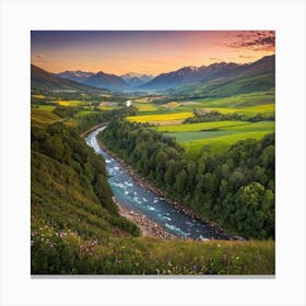 Sunset In The Valley Canvas Print