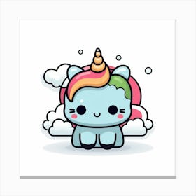 Unicorn Kawaii 2 Canvas Print