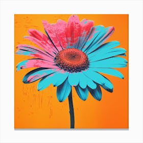 Andy Warhol Style Pop Art Flowers Daisy 4 Square Canvas Print