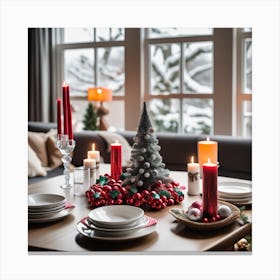 Christmas Table Setting 12 Canvas Print