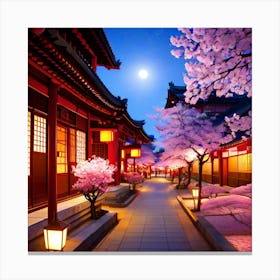 Asian Cherry Blossoms Canvas Print