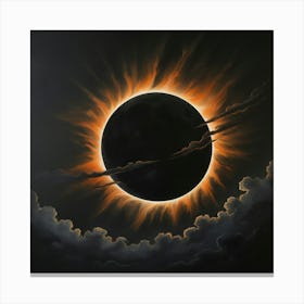 A Pitchblack Solar Eclipse Wall Art Decoration Canvas Print