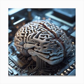 Brain On A Computer Chip 10 Canvas Print