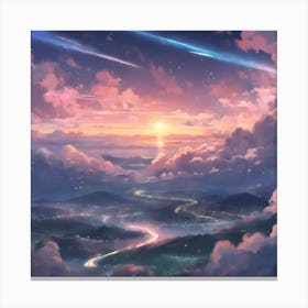 Sunset In The Clouds Canvas Print