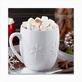 Hot Chocolate With Marshmallows Canvas Print