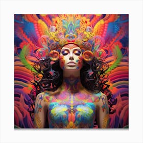 Psychedelic Woman. Psychedelic Sexy Body Canvas Print