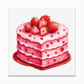 Heart Shaped Cake Canvas Print