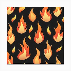 Flames On Black Background 66 Canvas Print