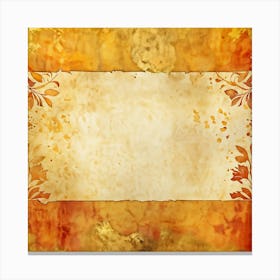 A Watercolor Illustration Of An Old Weathered Piece Of Paper Art Placed Against An Abstract Golden (5) Canvas Print