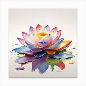 Lotus Flower Rainbow Colors Canvas Print