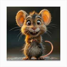 Mouse On A Dark Background Canvas Print