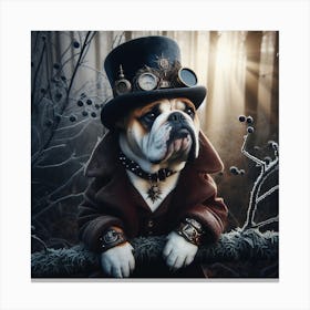 Steampunk Bulldog Canvas Print
