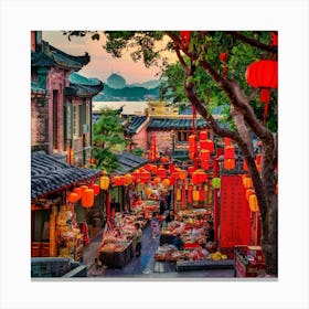 Chinese Market Canvas Print