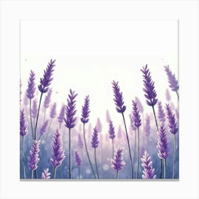 Gentle Lavender Fields Swaying In The Breeze, Captured In Watercolor Canvas Print