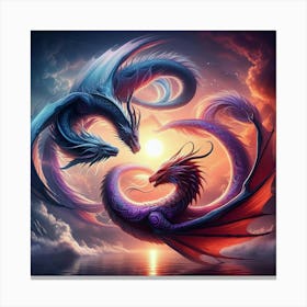Two Dragons Canvas Print