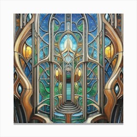 A wonderful artistic painting on stained glass 2 Canvas Print