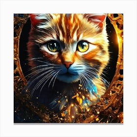 Cat In A Frame Canvas Print