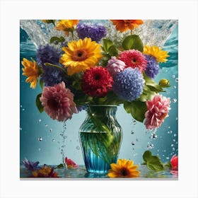 Flowers In The Water 3 Canvas Print