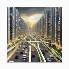 Futuristic Cityscape 145 Canvas Print