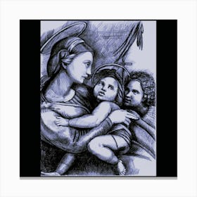 Madonna with Baby Jesus and Baby Saint John: Graphic taken from Raphael Canvas Print