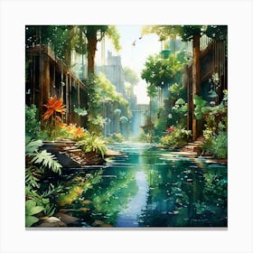 River In The Jungle Canvas Print