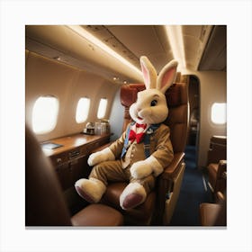 Easter Bunny at plane Canvas Print