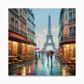 Paris In The Rain Canvas Print