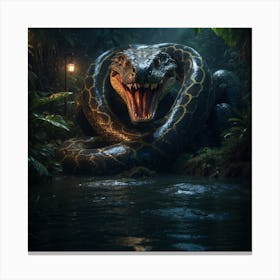 Python In The Jungle Canvas Print