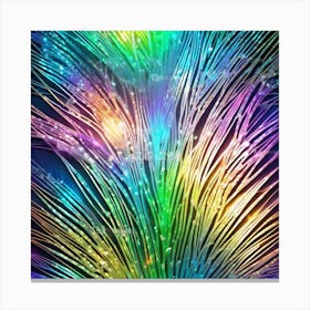 Abstract Rainbow Feathers Canvas Print