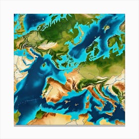 Map Of Europe Canvas Print