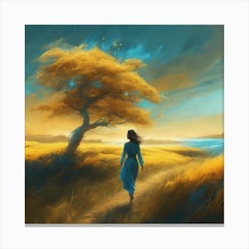 Serenity In Motion Ethereal Fields And Majestic Seascapes Photorealistic Art In Graceful Harmony (5) Canvas Print