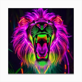 Neon Lion Lienzo