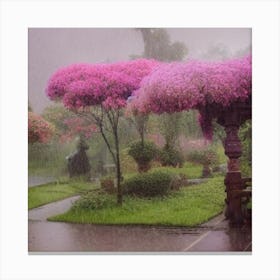 Rainy Day In The Park 1 Canvas Print