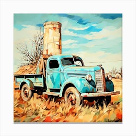 Old Blue Truck Canvas Print