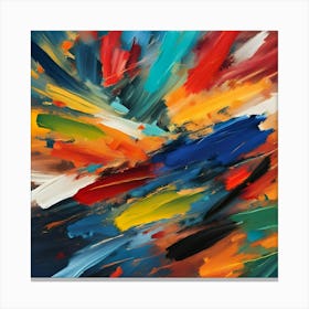 Brush strokes abstract art Canvas Print