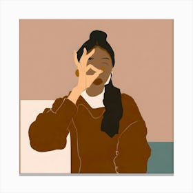 Illustration Of A Black Woman Canvas Print